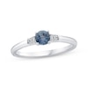 Thumbnail Image 1 of American Blue Sapphire & Diamond Ring 1/15 ct tw 10K White Gold