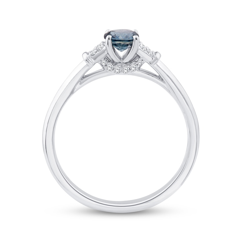 Main Image 3 of American Blue Sapphire & Diamond Ring 1/15 ct tw 10K White Gold