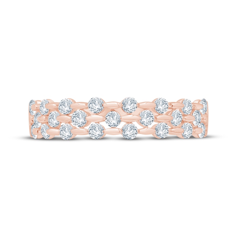 Main Image 3 of Now + Forever Diamond Three-Row Staggered Anniversary Ring 5/8 ct tw 14K Rose Gold