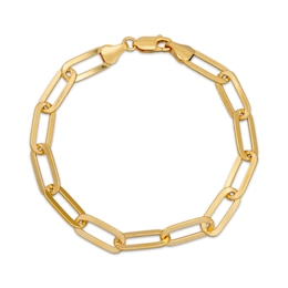 STUDIO BY KAY 6.5mm Paperclip Chain Bracelet Solid 24K Yellow Gold Vermeil Sterling Silver 7.5"