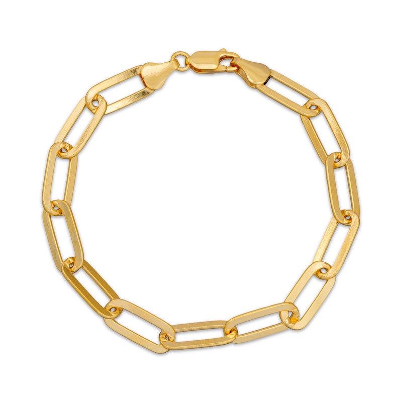 Main Image 1 of STUDIO BY KAY 6.5mm Paperclip Chain Bracelet Solid 24K Yellow Gold Vermeil Sterling Silver 7.5"