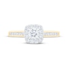 Thumbnail Image 3 of Now + Forever Round-Cut Diamond Cushion Halo Engagement Ring 3/4 ct tw 10K Two-Tone Gold