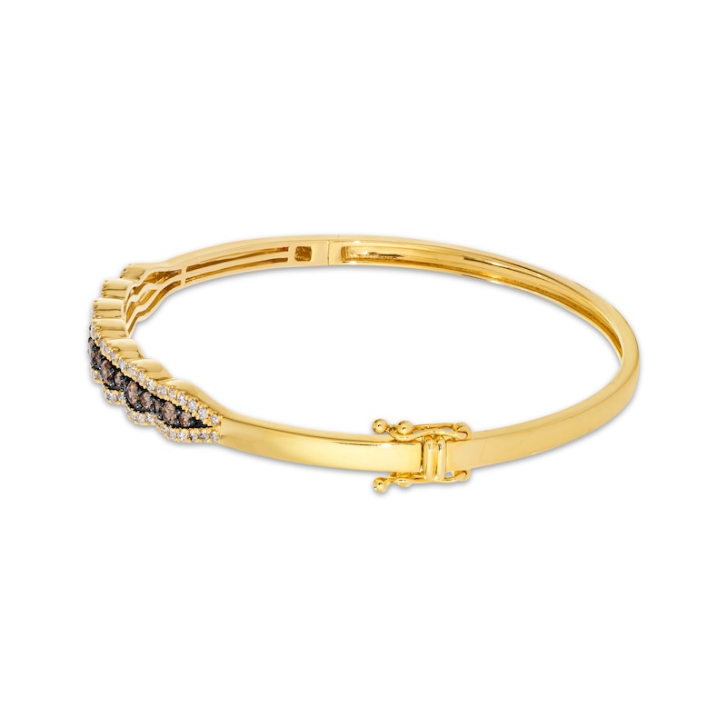 Main Image 2 of Le Vian Chocolate Waterfall Diamond Bangle Bracelet 1-1/5 ct tw 14K Honey Gold 6.25&quot;