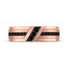 Thumbnail Image 2 of Now + Forever Men's Black Diamond Wedding Band 3/8 ct tw 10K Rose Gold