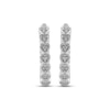 Thumbnail Image 2 of Diamond Heart Frame Hoop Earrings 1/10 ct tw Sterling Silver