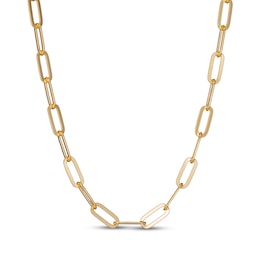 STUDIO BY KAY 6.5mm Paperclip Chain Necklace Solid 24K Yellow Gold Vermeil Sterling Silver 18.25"