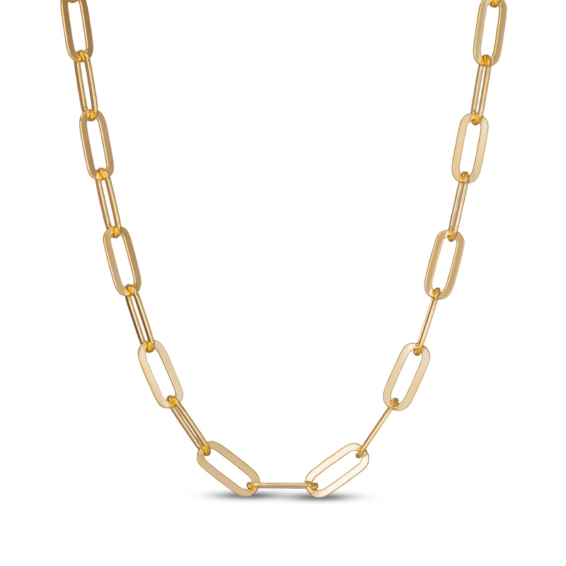 Main Image 1 of STUDIO BY KAY 6.5mm Paperclip Chain Necklace Solid 24K Yellow Gold Vermeil Sterling Silver 18.25"