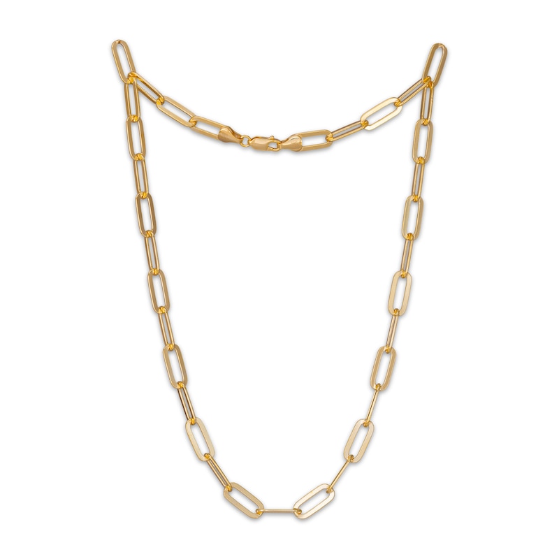 Main Image 2 of STUDIO BY KAY 6.5mm Paperclip Chain Necklace Solid 24K Yellow Gold Vermeil Sterling Silver 18.25"