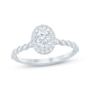 Thumbnail Image 1 of Now + Forever Oval-Cut Diamond Halo Engagement Ring 1 ct tw 14K White Gold