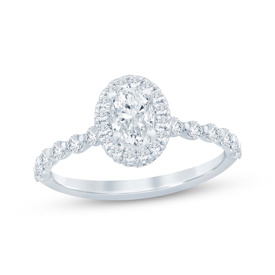 Now + Forever Oval-Cut Diamond Halo Engagement Ring 1 ct tw 14K White Gold