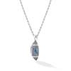 Thumbnail Image 3 of True Fans Detroit Lions 1/20 CT. T.W. Diamond Vertical Football Necklace in Sterling Silver