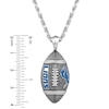 Thumbnail Image 4 of True Fans Detroit Lions 1/20 CT. T.W. Diamond Vertical Football Necklace in Sterling Silver