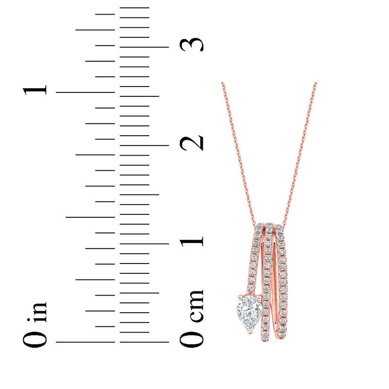 Main Image 5 of Pear-Shaped Diamond Three-Row Loop Necklace 1 ct tw 10K Rose Gold 18&quot;