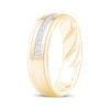 Thumbnail Image 2 of Now + Forever Men's Diamond Brushed Finish Wedding Band 1/4 ct tw 10K Two-Tone Gold