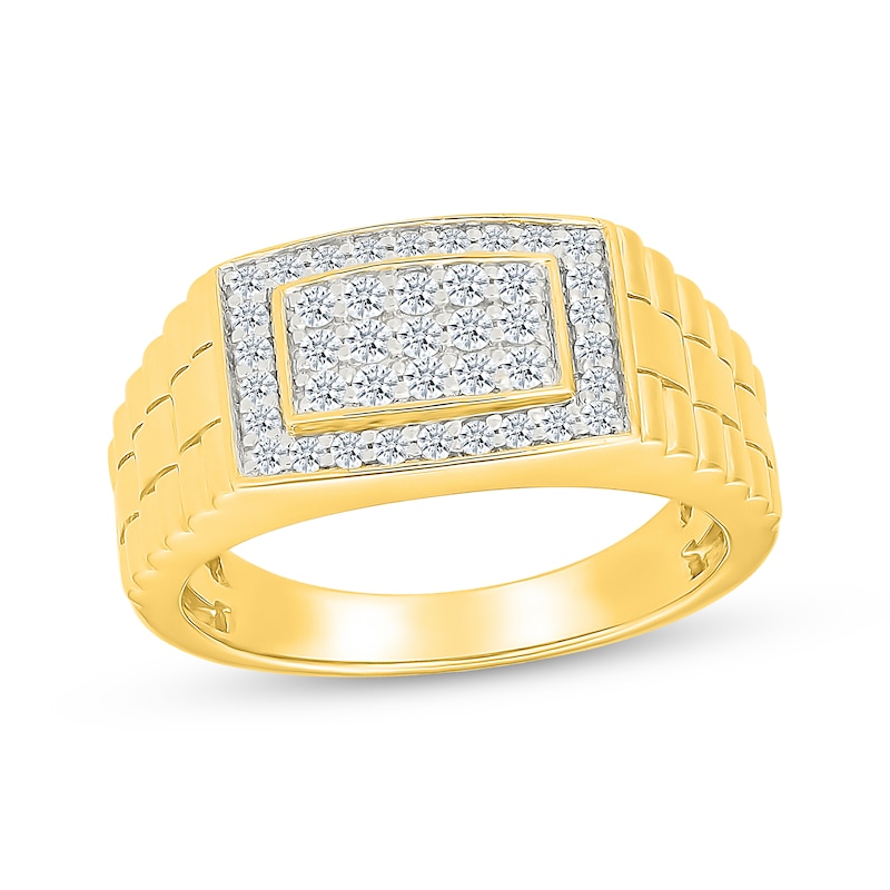 Main Image 1 of Men's Diamond Wedding Band 1/2 ct tw 14K Yellow Gold