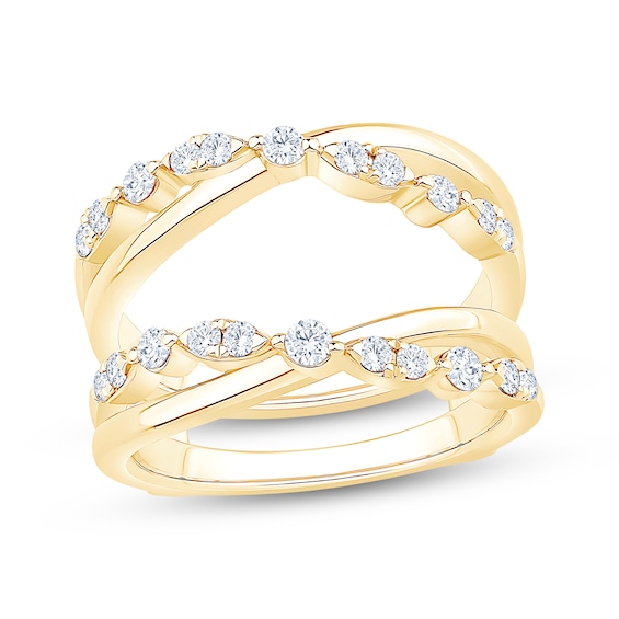 Now + Forever Diamond Crossover Enhancer Ring 1/2 ct tw 14K Yellow Gold