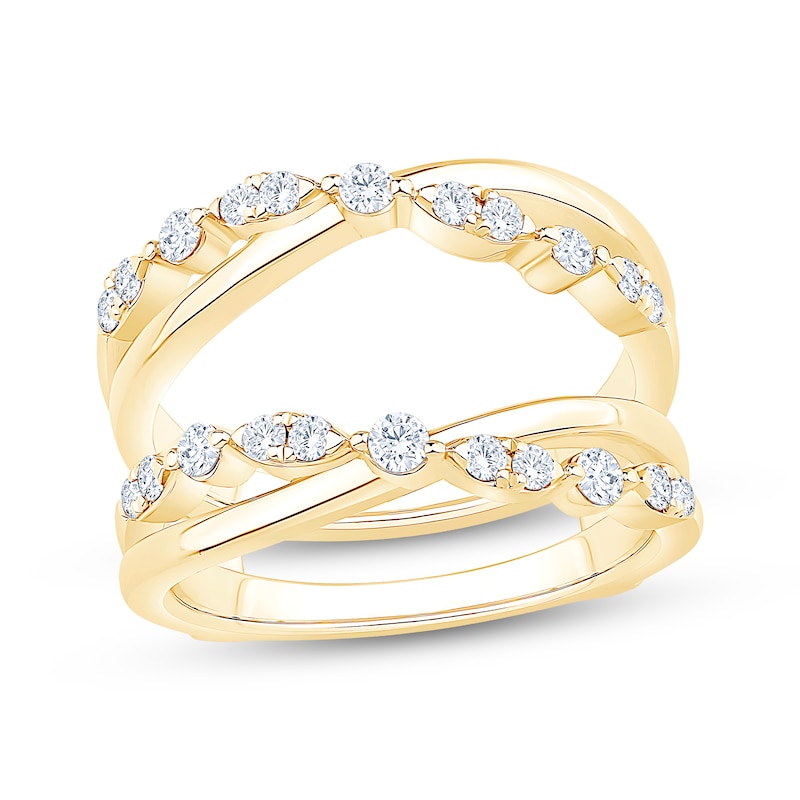 Main Image 1 of Now + Forever Diamond Crossover Enhancer Ring 1/2 ct tw 14K Yellow Gold