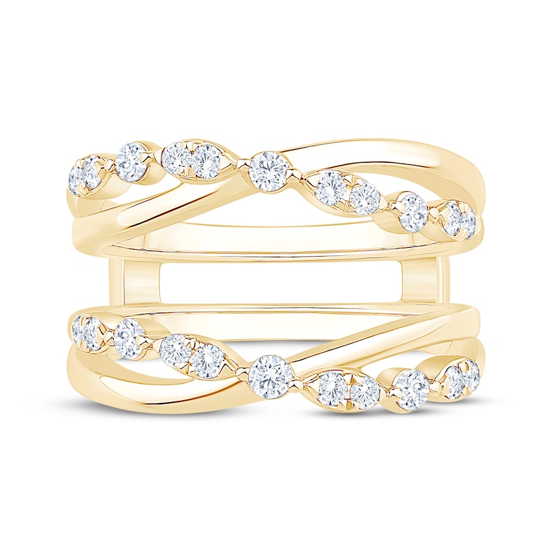 Main Image 3 of Now + Forever Diamond Crossover Enhancer Ring 1/2 ct tw 14K Yellow Gold