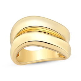 STUDIO BY KAY Polished Two-Row Wavy Dome Ring 24K Yellow Gold Vermeil Sterling Silver