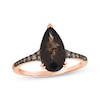 Thumbnail Image 1 of Le Vian Pear-Shaped Chocolate Quartz Ring 1/4 ct tw Diamonds 14K Strawberry Gold
