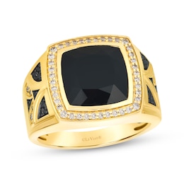Le Vian Onyx & Diamond Men's Ring 1/2 ct tw 14K Honey Gold