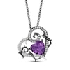 Thumbnail Image 1 of Disney Treasures The Nightmare Before Christmas Heart-Shaped Amethyst & Diamond Necklace 1/8 ct tw Sterling Silver 18"