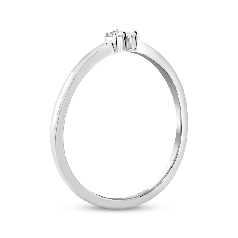 Main Image 2 of STUDIO BY KAY Baguette & Round-Cut Diamond Toi et Moi Ring 1/20 ct tw Sterling Silver