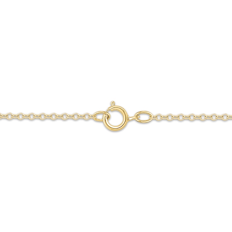 Main Image 2 of Baguette & Round-Cut Multi-Diamond Cushion Halo Necklace 1/4 ct tw 10K Yellow Gold 18"