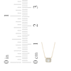 Thumbnail Image 3 of Baguette & Round-Cut Multi-Diamond Cushion Halo Necklace 1/4 ct tw 10K Yellow Gold 18"