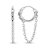 Thumbnail Image 3 of Men's Hoop & Chain Drop Earrings Stainless Steel