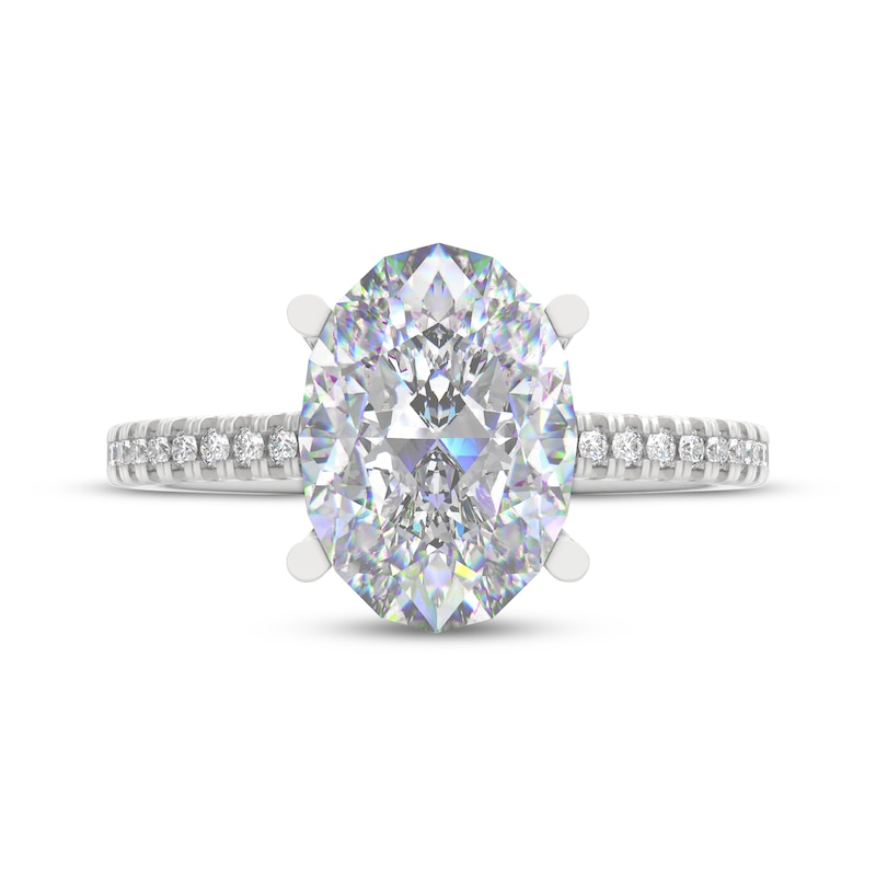 Main Image 3 of THE LEO Prisma Diamond Oval-Cut Hidden Halo Engagement Ring 1-5/8 ct tw 14K White Gold