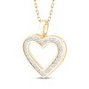 Thumbnail Image 2 of Diamond Heart Outline Necklace 1/2 ct tw 10K Yellow Gold 18"
