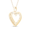 Thumbnail Image 3 of Diamond Heart Outline Necklace 1/2 ct tw 10K Yellow Gold 18"