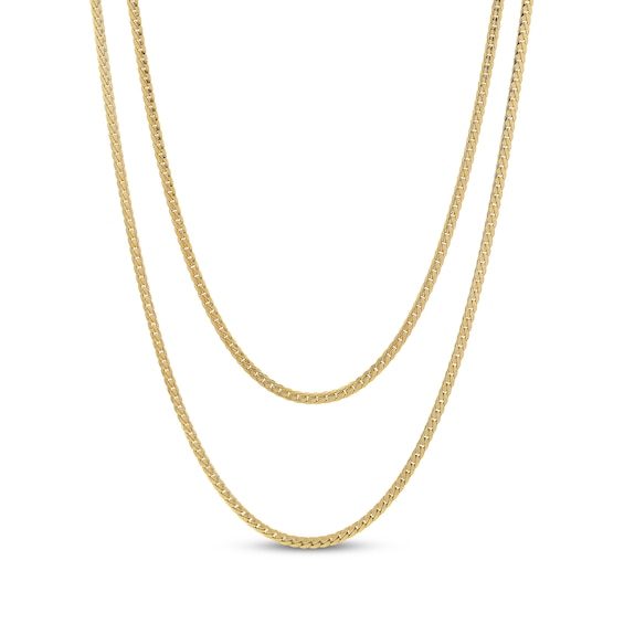 Curb Chain Double Strand Necklace 24K Yellow Gold Vermeil Sterling Silver 18"