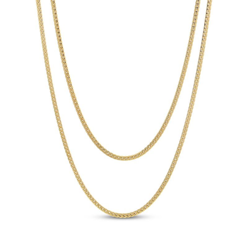 Main Image 1 of Curb Chain Double Strand Necklace 24K Yellow Gold Vermeil Sterling Silver 18"