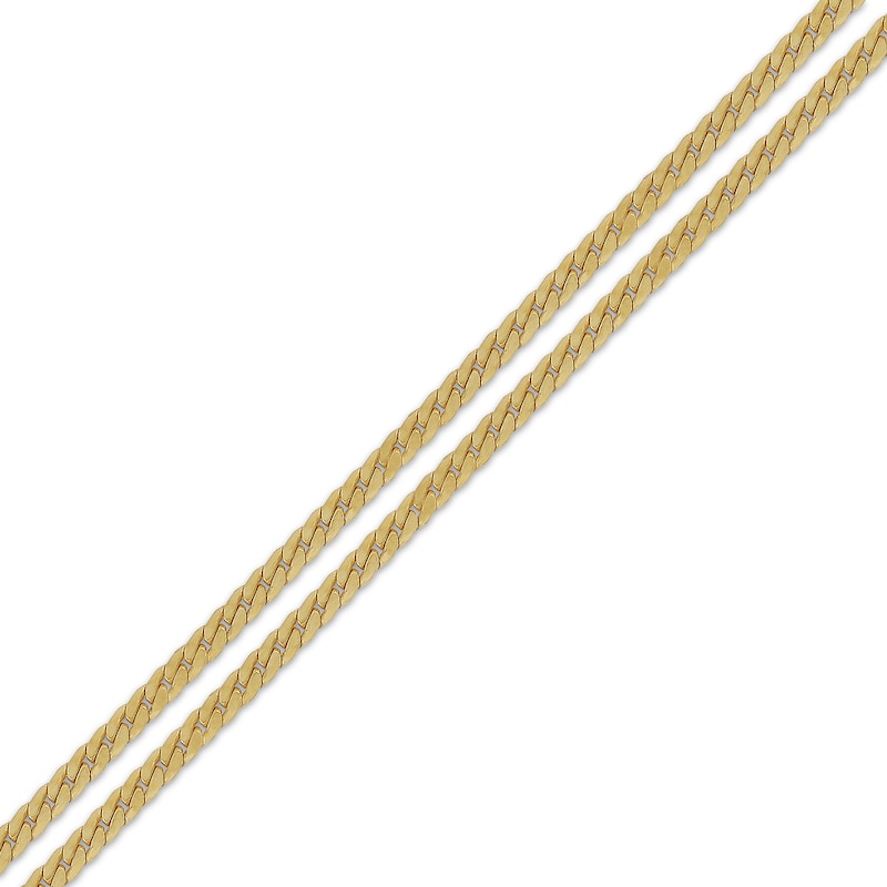 Main Image 2 of Curb Chain Double Strand Necklace 24K Yellow Gold Vermeil Sterling Silver 18"