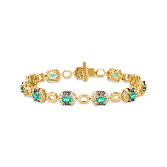 Le Vian Emerald Bracelet 1 ct tw Diamonds 14K Honey Gold 7"
