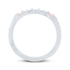 Thumbnail Image 3 of Monique Lhuillier Bliss Pink & White Lab-Grown Diamond Anniversary Ring 1/4 ct tw 18K White Gold