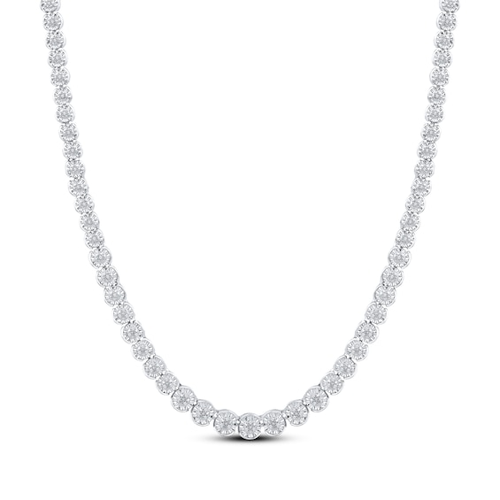 Diamond Tennis Necklace 1/2 ct tw Sterling Silver 17"