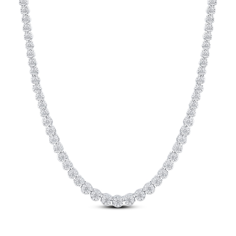 Main Image 1 of Diamond Tennis Necklace 1/2 ct tw Sterling Silver 17"