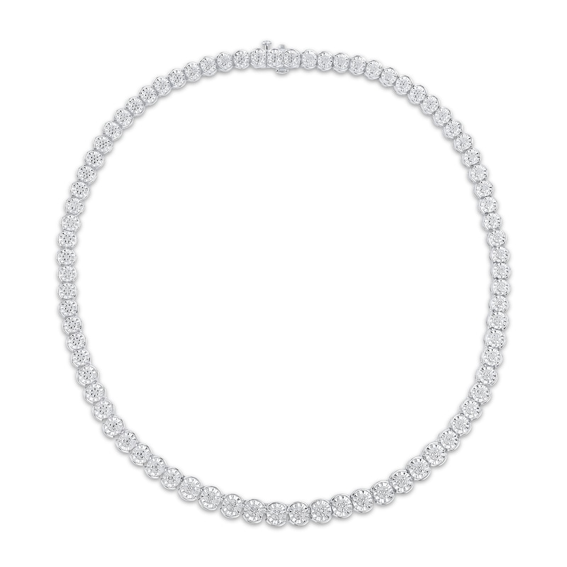 Main Image 2 of Diamond Tennis Necklace 1/2 ct tw Sterling Silver 17"