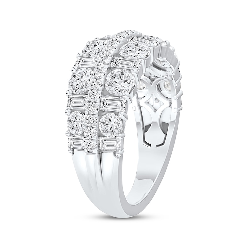 Main Image 2 of Now + Forever Lab-Grown Diamonds Round & Baguette-Cut Anniversary Ring 2 ct tw 14K White Gold