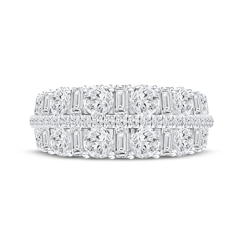 Main Image 4 of Now + Forever Lab-Grown Diamonds Round & Baguette-Cut Anniversary Ring 2 ct tw 14K White Gold