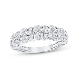 Now + Forever Lab-Grown Diamonds Oval & Round-Cut Anniversary Ring 2 ct tw 14K White Gold