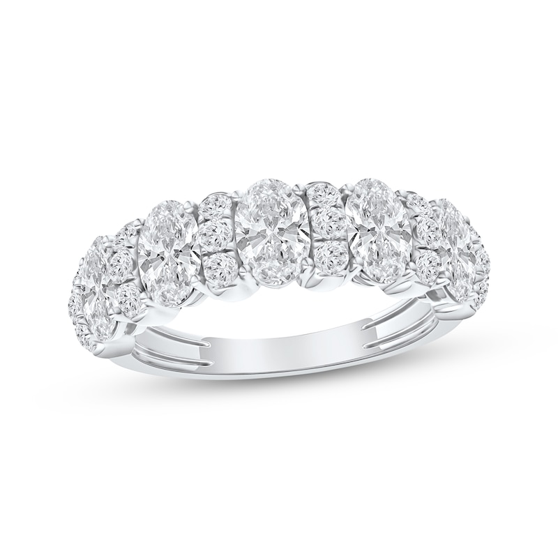 Main Image 1 of Now + Forever Lab-Grown Diamonds Oval & Round-Cut Anniversary Ring 2 ct tw 14K White Gold