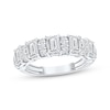Thumbnail Image 1 of Now + Forever Lab-Grown Diamonds Round & Emerald-Cut Anniversary Ring 2 ct tw 14K White Gold