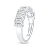 Thumbnail Image 2 of Now + Forever Lab-Grown Diamonds Round & Emerald-Cut Anniversary Ring 2 ct tw 14K White Gold