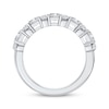 Thumbnail Image 3 of Now + Forever Lab-Grown Diamonds Round & Emerald-Cut Anniversary Ring 2 ct tw 14K White Gold