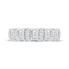 Thumbnail Image 4 of Now + Forever Lab-Grown Diamonds Round & Emerald-Cut Anniversary Ring 2 ct tw 14K White Gold