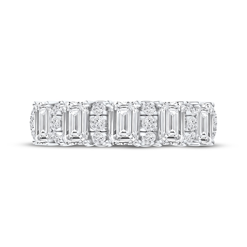 Main Image 4 of Now + Forever Lab-Grown Diamonds Round & Emerald-Cut Anniversary Ring 2 ct tw 14K White Gold